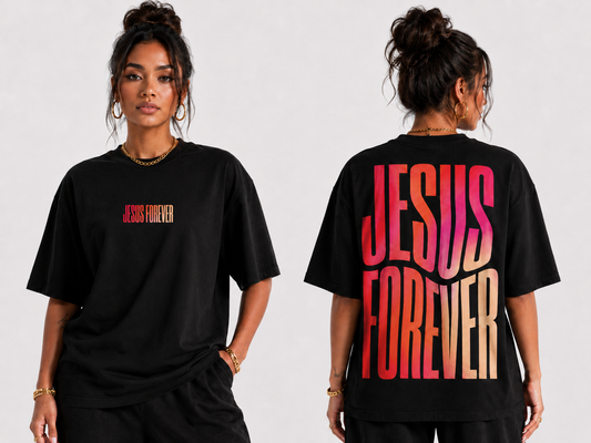 Oversized Tee Jesus Forever- Flame