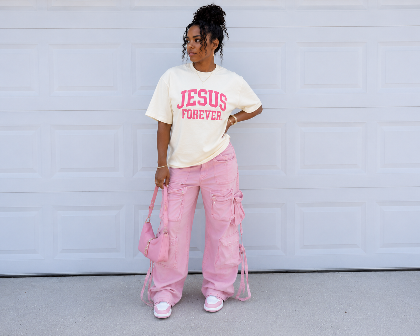 Jesus Forever Authentic Tee-Pink