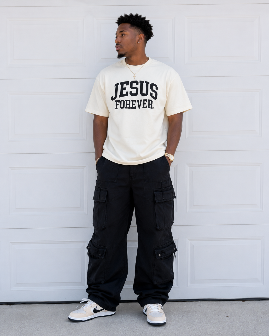 Jesus Forever Authentic Tee-Black