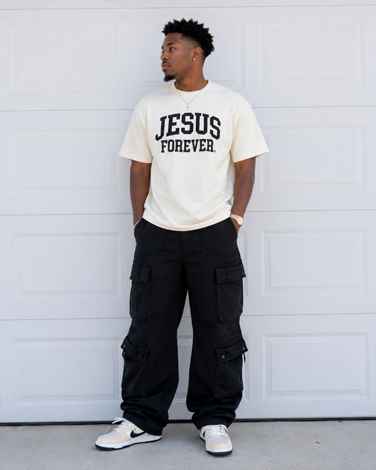Jesus Forever Authentic Tee-Black