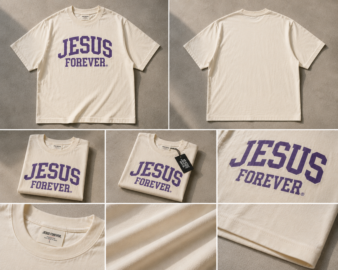 Jesus Forever Authentic Tee-Purple