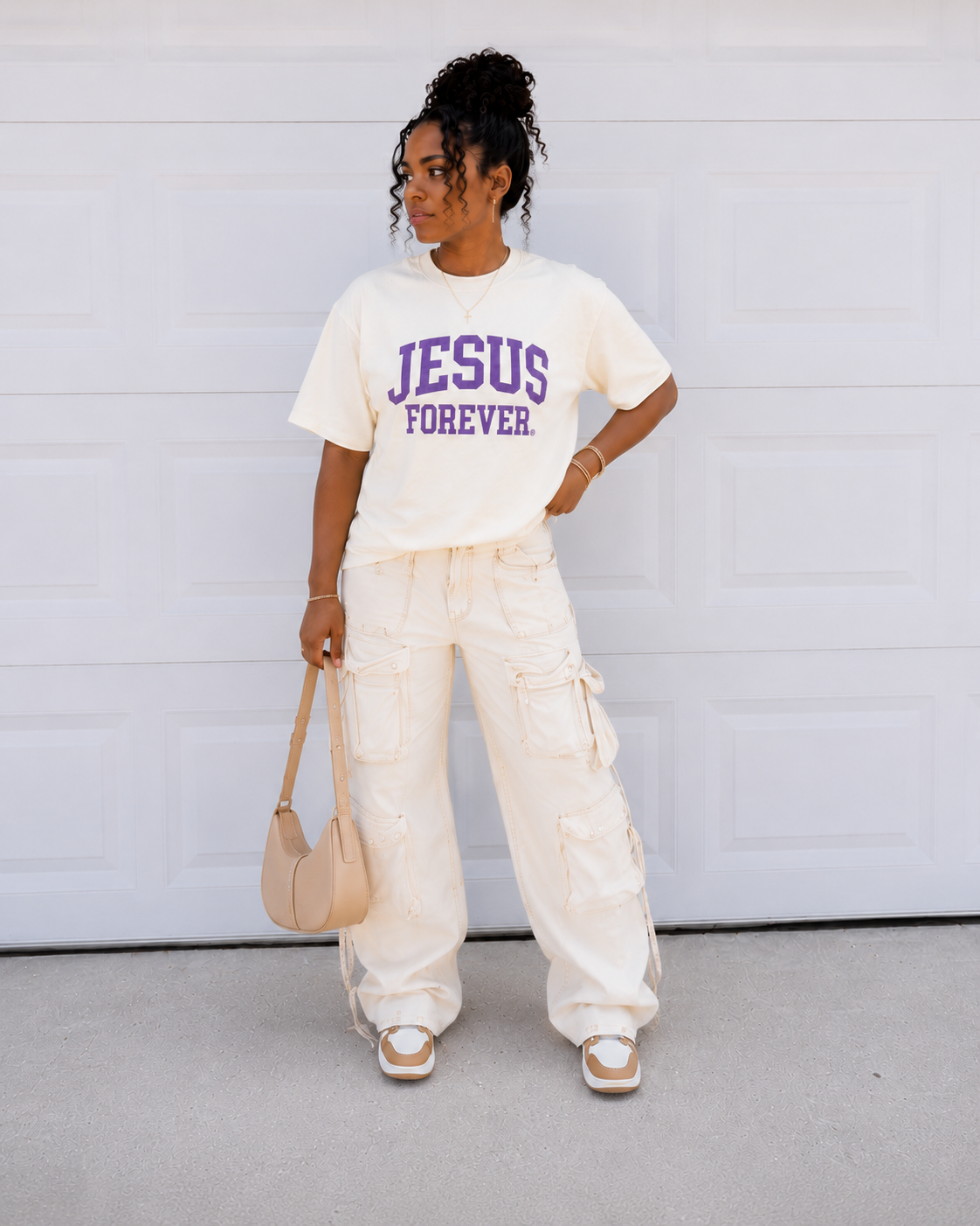 Jesus Forever Authentic Tee-Purple